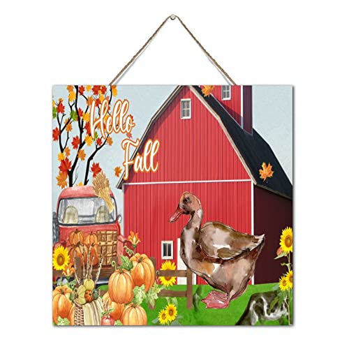 Panneau de décoration de table Hello Fall en bois rustique de 30,5 cm - 3