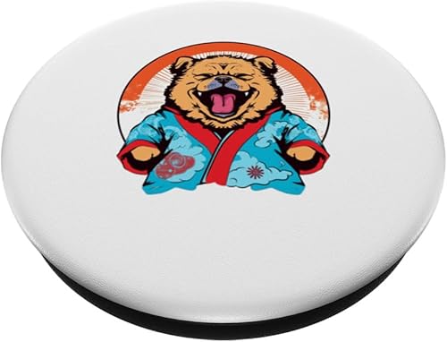 Miniatura 2 de Chow Chow Kimono Funny Dog Japan PopSockets Standard PopGrip