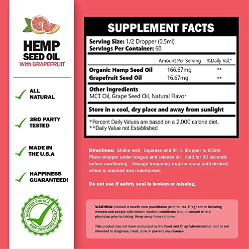 Premium Organic Hemp Oil + Grapefruit Seed Oil Drops; Healthy Immune System Support and GI Digestive Support - Vegan… - Image 7