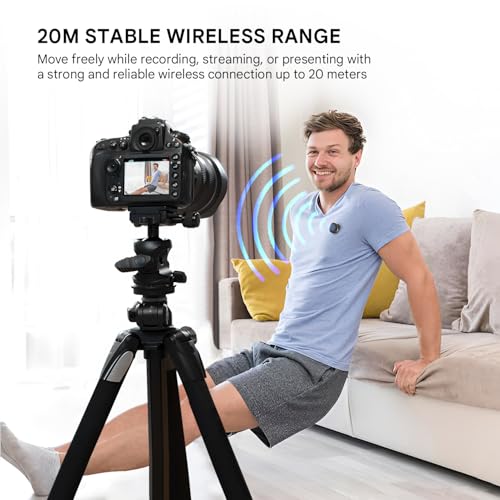 Image of Humble Velox V8 Dual Wireless Lavalier Microphone with LED Display Charging Case, Noise Cancelling Clip-On Mic for iPhone & Android, Real-Time Monitoring for YouTube, Vlogging & Podcasting