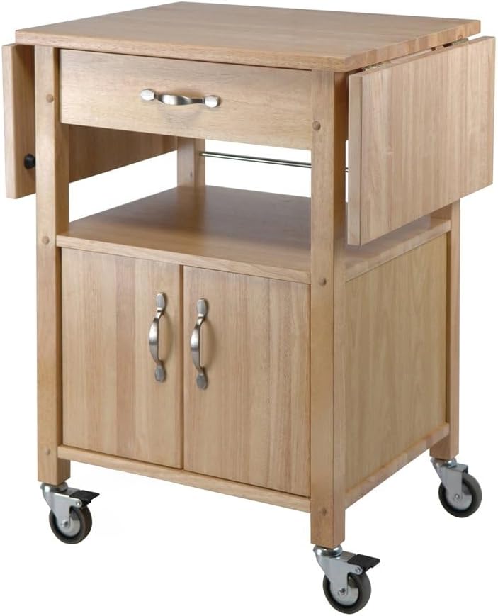 Beech Kitchen Island on Wheels – for Small Kitchens and Dining Spaces