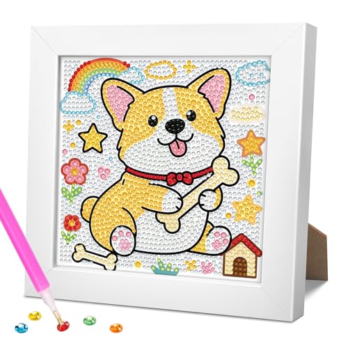 Kit d'art diamant avec cadre GERUEE : finis les canevas froissés, tableau animal prêt à exposer