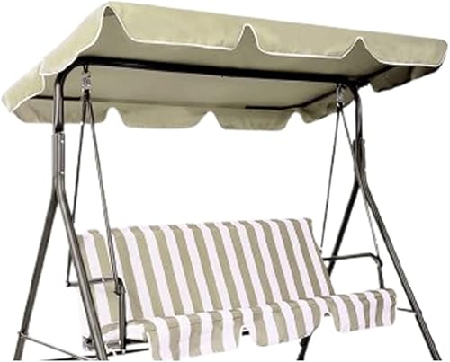 Miniatura 9 de Cubierta de repuesto para toldo de columpio de patio, 3 fundas de asiento para porche, jardín (café64 x 44 x 5.9)