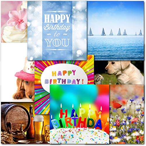 Doodlecards Mixed Family Birthday Cards Pack of 10 All Different Square Size
