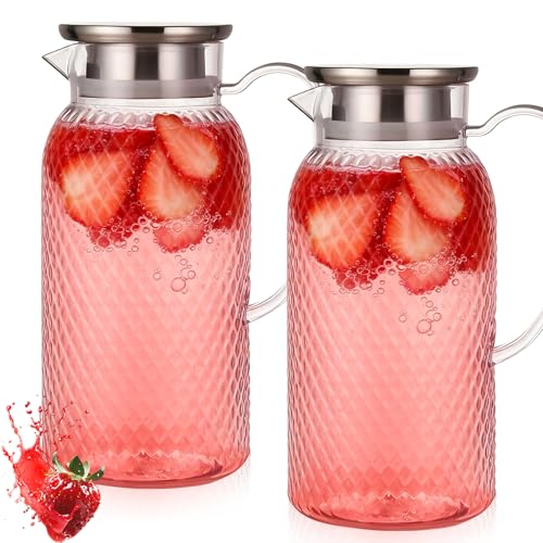 Adatto per bevande calde e fredde: che si tratti di acqua, tè freddo, caffè, latte, limonata o sangria, la brocca rimane insapore e resistente al calore. L'applicazione versatile rende la brocca senza BPA perfetta per casa, feste e uffici