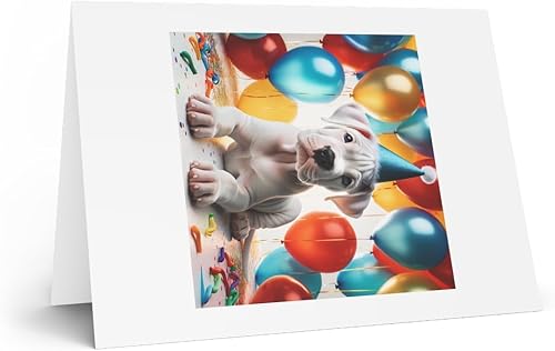 Miniatura 2 de DistinctInk Greeting CardNote Card - Dogo Argentino puppy Birthday - PACK of 3