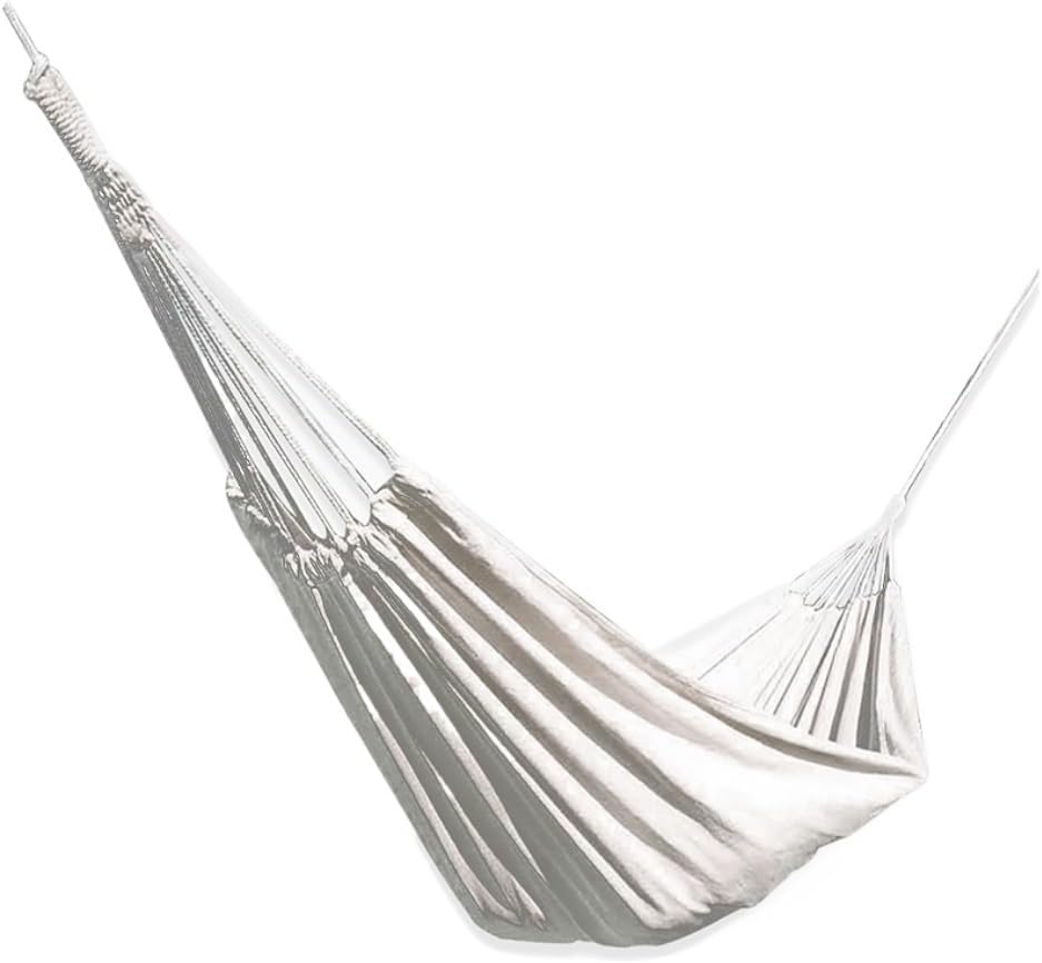 メッシュハンモック 屋外キャンプ白キャンバス屋​​外ハンモック無地 2  