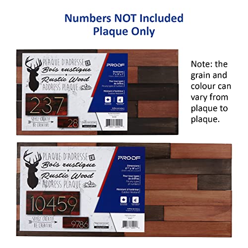 Rustic Wood Address Plaque Sign - House Number - Modern - Horizontal - Vertical - Designed In Canada (Large 8,25'' X 19'') #TOP6