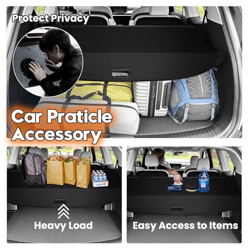 Image of Powerty Cargo Cover for 2020-2025 Kia Telluride, Canvas Trunk Cover Retractable Trunk Security Cover Privacy Shielding Shade for Kia Telluride
