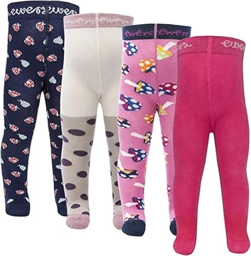 EWERS 4er-Pack ÜBERRASCHUNGSPAKET SONDERPOSTEN Baby- & Kinderstrumpfhosen - individuell gefüllt - 4 Strumpfhosen aus Baumwolle für Mädchen, MADE IN EUROPE, Bunt, Größe 56