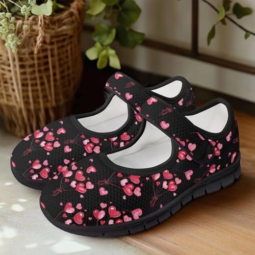 Binienty Casual Mary Jane Shoes for Women Buckle Strap Mesh Flats Women Dressy Comfortable Slip Ons3