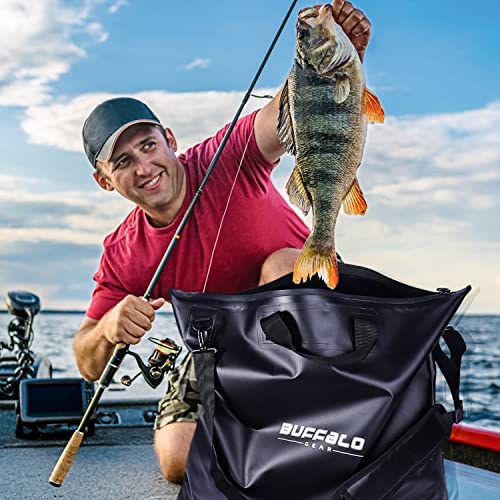 Buffalo Gear Fish Bag 25X23 Inch With Airtight Waterproof Zipper Tournament Weigh-In Bag(Black) #TOP1