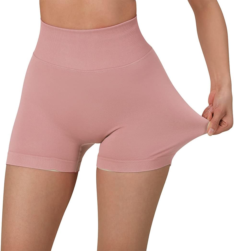 SUUKSESS Women Seamless Booty Shorts Butt Lifting High Waisted Workout Shorts - Image 5
