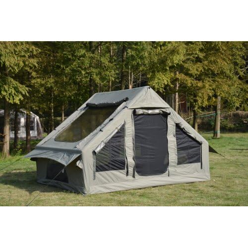 Aufblasbares Zelt mit Ofen Durchführung, 300D Baumwoll-Zelt wasserdicht PU3000, Familienzelt Hot Tent, Stove Jack, Schnellaufbau für Camping Garten 