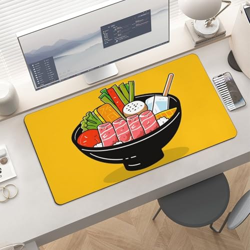 Desk Pad Protector 24x12 Inch Extended Cartoon Hotpot Doodle miniatura 6