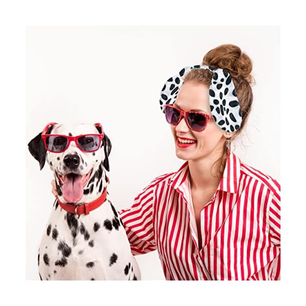 Skeleteen dalmatian dog costume set - black and white dog ears headband, bowtie and tail accessories set for dog costumes for toddlers and kids - image 5