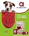 My AlphaPet Compostable Dog Poop Bags, Cornstarch Eco-Friendly, HOME COMPOST NF T 51-800, 120 Count, Large Size Bag 9x13 Inches, 8 Unscented Refill Rolls, Leak-proof, Plantbased, GM-Free Corn (Red)