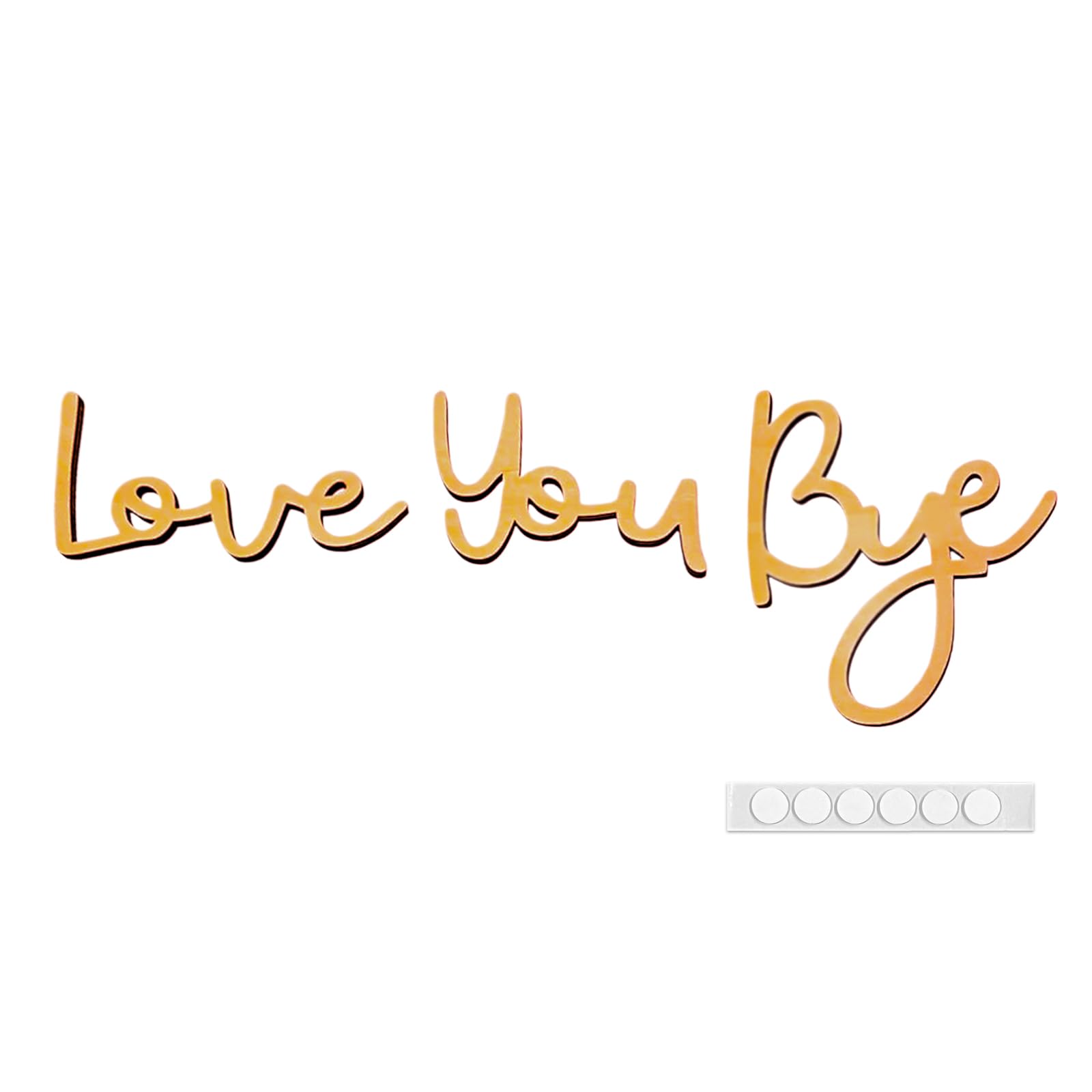Sgphrzlt Love You Bye Sign Above Door, Love You Bye Door Topper, Wood Home Wall Decals, Entryway Script Decor, Express Warm for Family Hallway Wall Stickers with Letters, Gold