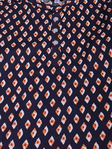 Image of KiddoPanti Boys 100% Cotton Ethnic Motif Printed Short Length Kurta
