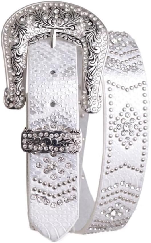 Nomad Creek Women's Rhinestone Studded Leather Belt