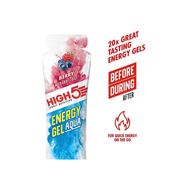 High5 Energy Aqua Liquid Sport Gel aus natürlichem Fruchtsaft - 20 x 66g Beutel, Orange, 1 Stück – Bild 4