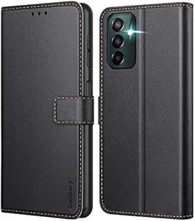 Ganbary Compatible with Samsung Galaxy M13 4G Case, Premium PU Leather Flip Wallet Phone Case Cover [Full Protection] [Card Slots] [Kickstand] for Samsung Galaxy M13 4G, Black