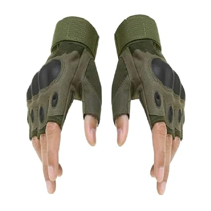 New Vastra Lok -Boys I Men Army Policetraining Outdoor Gloves Sport Bicycle (Size -L,Green)