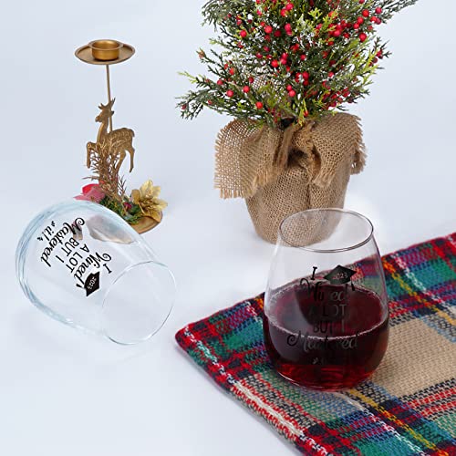 Futtumy Graduation Gifts, I Wined A Lot, But I Mastered It Stemless Wine Glass For Him Her Women Men Friend University Graduate Mba Gifts, College Graduation Wine Gift Idea, 15Oz #TOP2