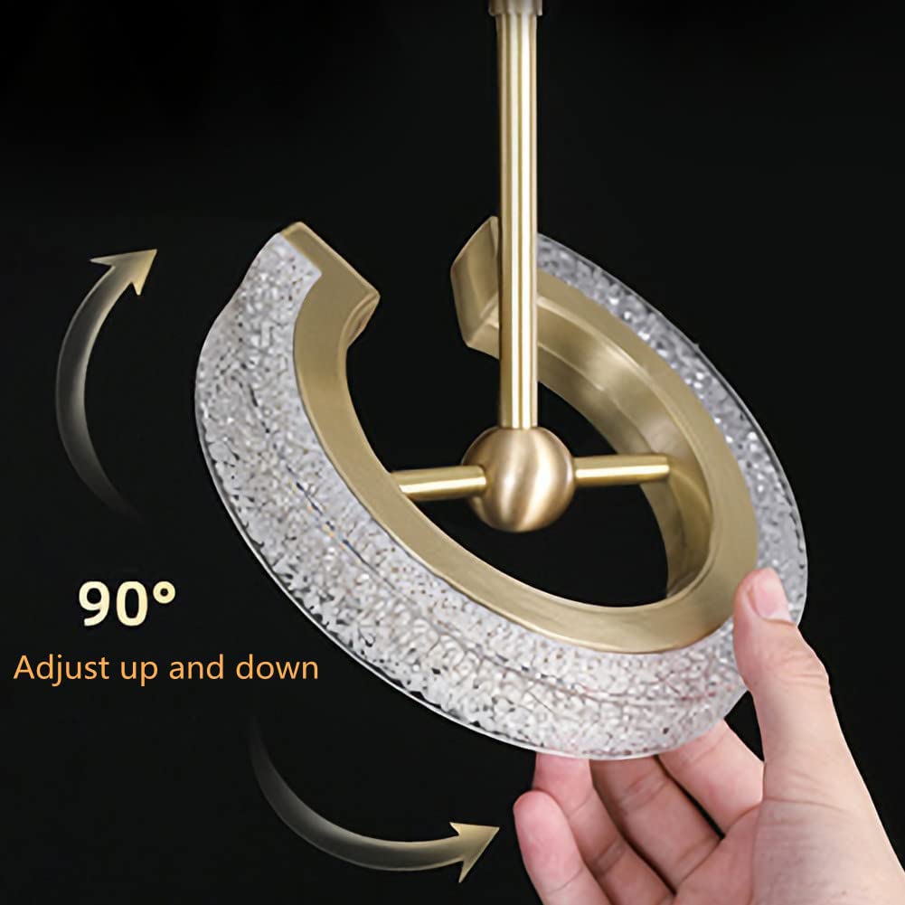 Oświetlenie wewnętrzne LED Ściemnianie 10W 3000K ~ 6000K Szczotkowany Brass Obrotowa Lampa Ścienna Z Kryształowym Kloszem Akrylowy Lampka nocna Sypialnia Disp