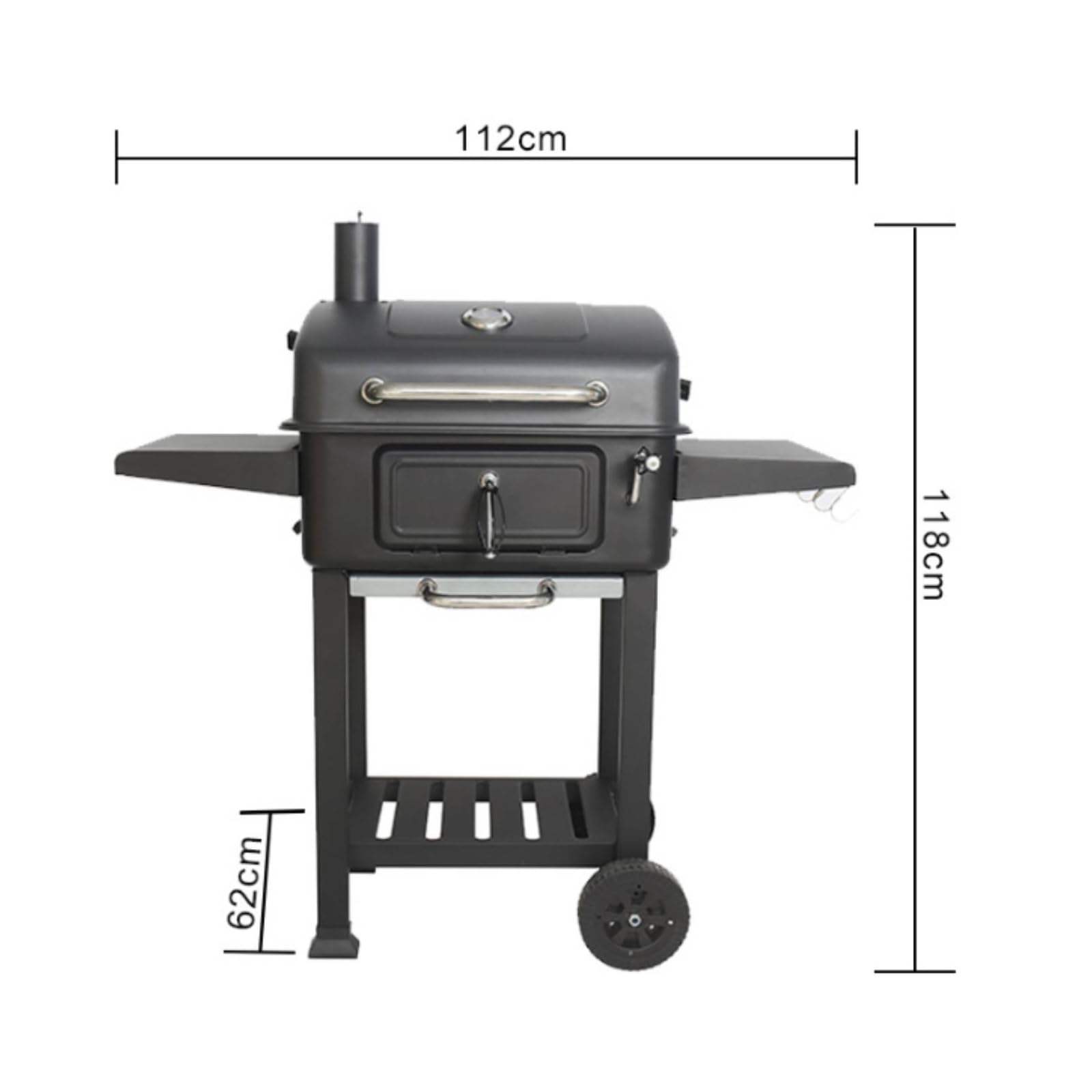Barbecue con Coperchio Mobile Grill a Carbone con Ruote Ventilazione Regolabile Barbecue Ruote