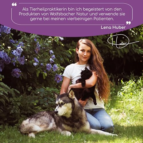 Wolfsbacher Natürliches Beruhigungsmittel für Hunde | Mit Hanf bei Stress und L-Tryptophan für Ruhe und Entspannung | Anti-Stress Pulver für Hunde