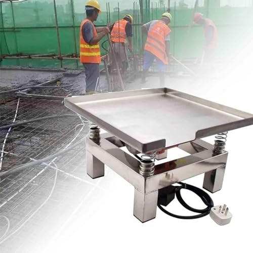 IEOWY Mesa vibratoria de hormigón, Mesa vibratoria pequeña de Acero Inoxidable, vibración y compactación, para la Industria de la construcción (35 * 35 cm 220 V)