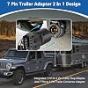 BFXM Trailer Plug Adapter 7 Way Round to 4 and 5 Flat Blade Trailer Connector Plug,7 to 5 Pin and 4 Pin Trailer Plug Adaptor 2-in-1 Design