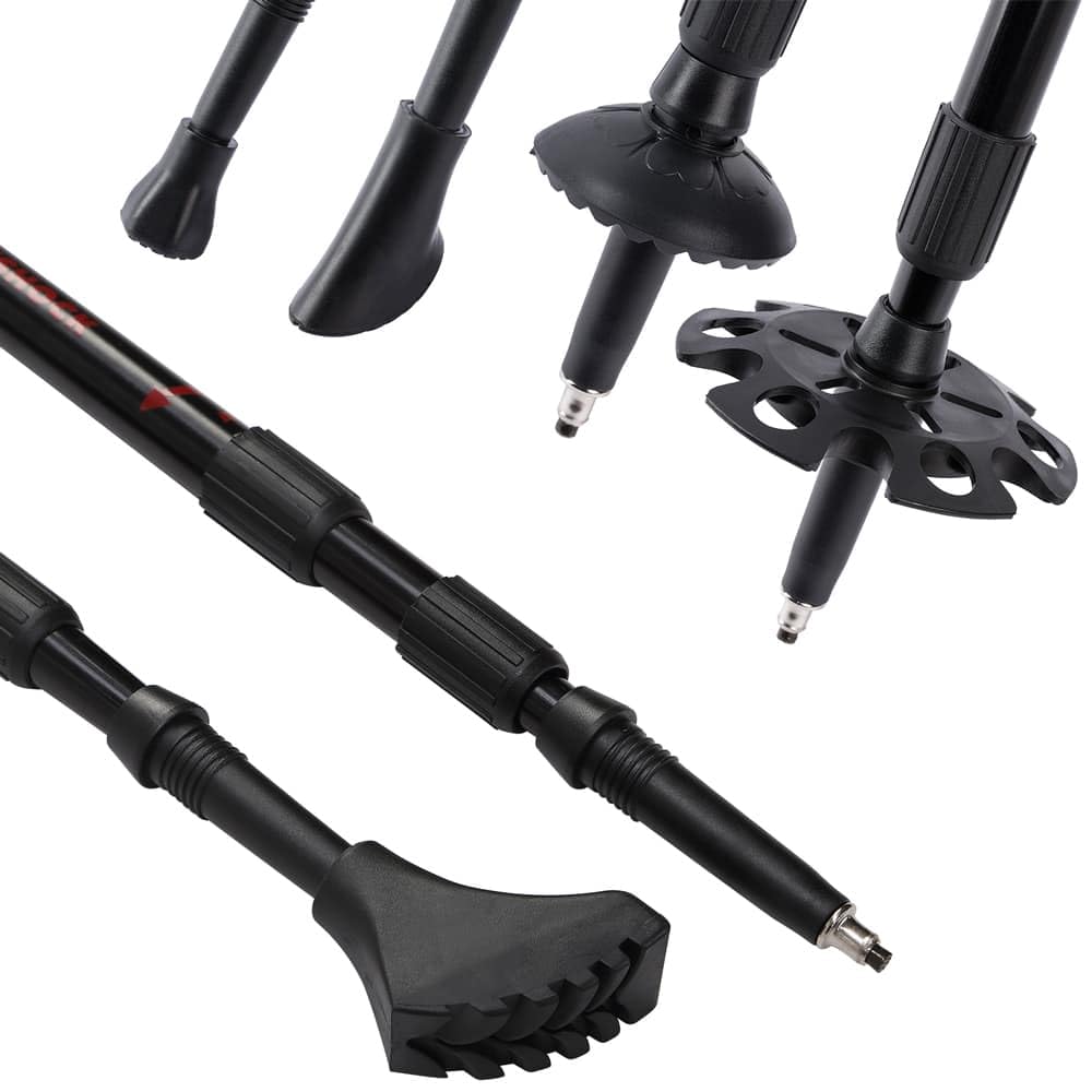 Wanderstöcke Teleskop Aufsätze Gummipuffer Nordic Walking Stöcke Verstellbar 68-135cm Dämpfung Leicht Alu Kork Herren Damen Trekkingstöcke