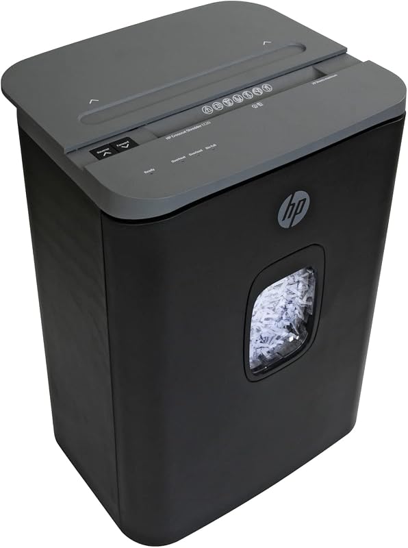 HP - Cross Cut Paper Shredder, 20-Sheet with Slide Top for Office Use | Cross Cut Secure Shredding, Slide Top Design, Pullout Basket, Rolling Casters, Compact And Home Office Use