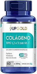 Colágeno Tipo 1, 2 e 3 C/Vitamina C 60 Cápsulas 500mg - Upgold