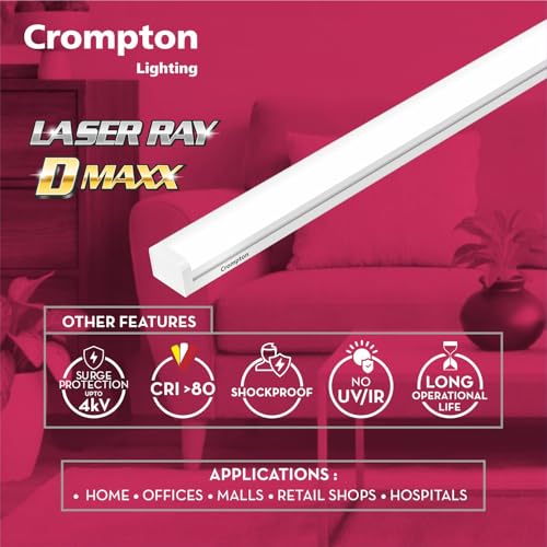 Image of Crompton Laser Ray DMaxx 60W LED Batten |6000 Lumens| Cool Day Light (6500K) (Pack of 1)