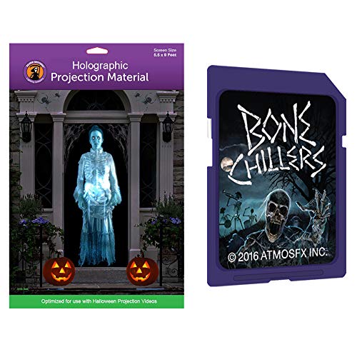 Kringle Bros AtmosFX Bone Chillers and 5.5 ft x 9 ft Hologram Rear Projection Screen Bundle (SD Card)