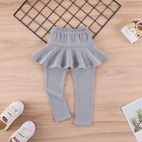 Image of MODNTOGA Kids Baby Girls Footless Leggings with Ruffle Tutu Skirt Pants 2-7Years