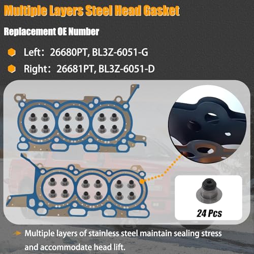 Image of Cylinder Head Gasket Kit for 2015 2016 Ford F150 3.5L ecoboost for Ford Expedition Transit-150 250 350 & 350 HD for Lincoln Navigator 2015-2018 Valve Cover Gasket VS50887R