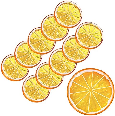 Hagao Fake Orange Slice Artificial Fruit Highly Simulation Lifelike Model for Home Party Decoration Orange 10 pcs