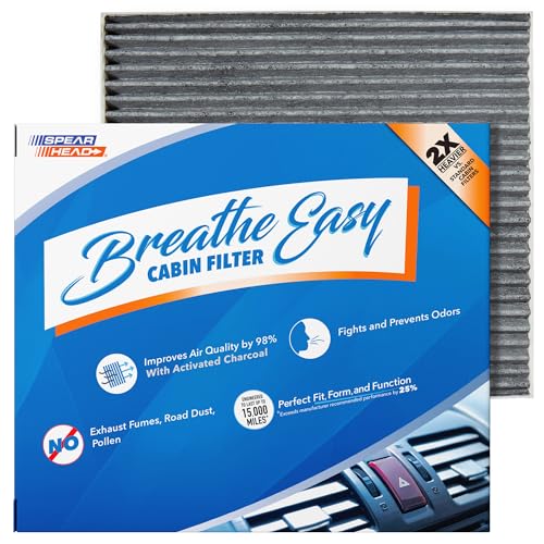 Image of Spearhead Odor Defense Breathe Easy AC & Heater Cabin Filter | Fits Select 2016-2025 Kona, Tucson, Veloster, Venue, Seltos, Soul, Sportage | Up to 25% Longer Lasting w /Activated Carbon (BE-160)