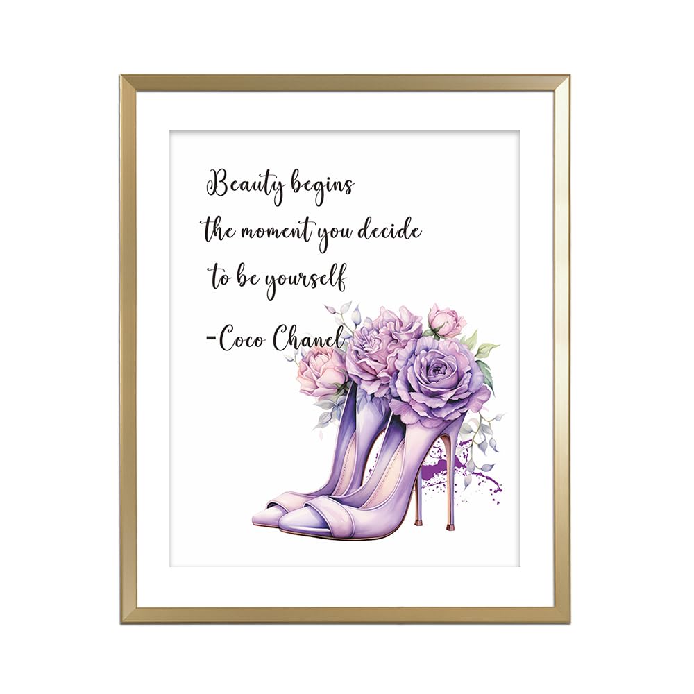 Coco Chanel Quote Art Prints, Beauty Begins Poster Artwork 8x10 Unframed