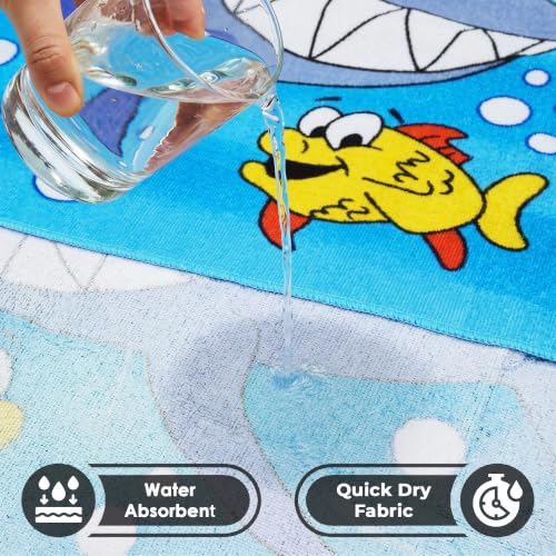 Image of Kids Poncho Towel 300 GSM 120x60 CM, Sky Blue