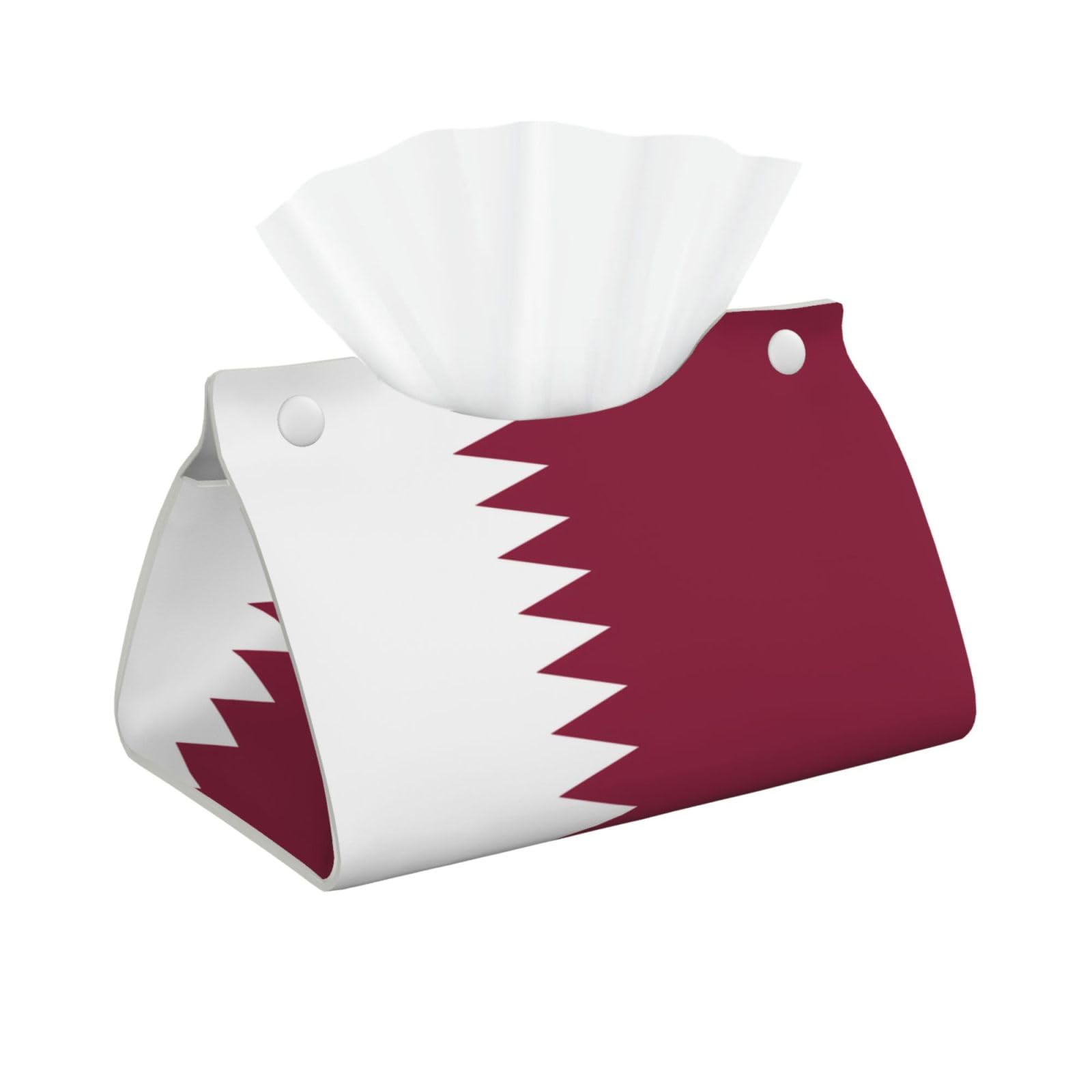 Qatar flag Rectangular Leather Tissue Box Cover, Folding Facial Tissue Holder Dispenser for Car