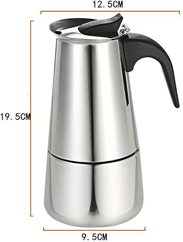 Miniatura 10 de Xuthusman 6.8 fl oz10.1 fl oz15.2 fl oz Mocha Coffee Pot+Estufa eléctrica Cafetera Espresso Cafetera de acero inoxidable Olla Moka Olla 469 tazas