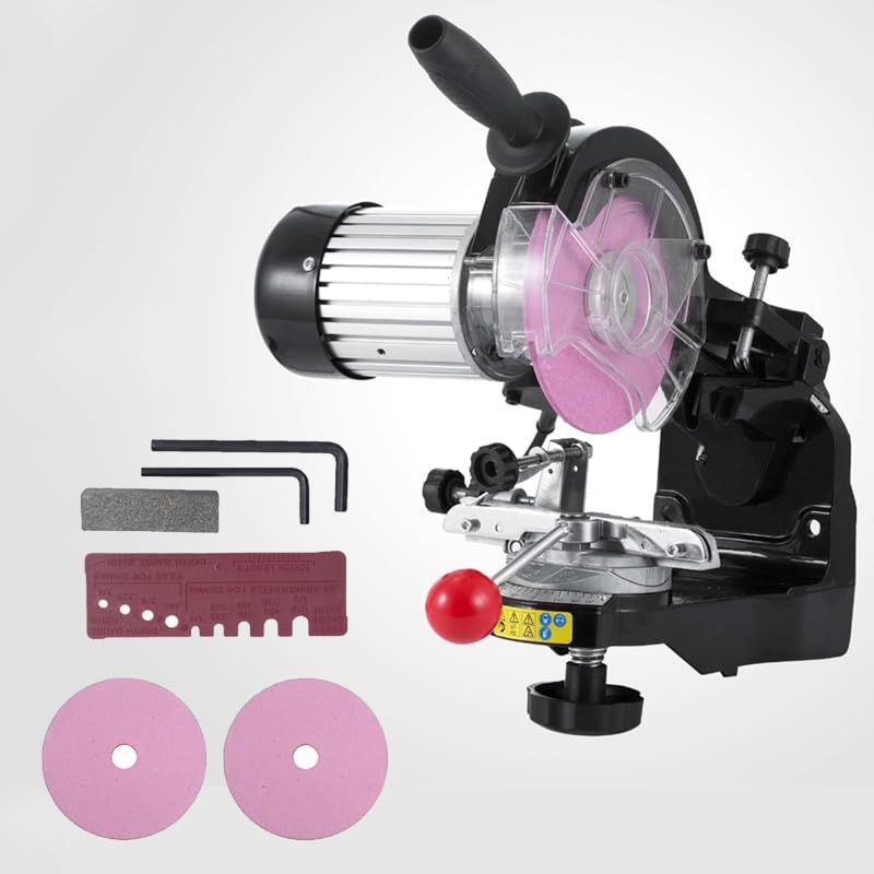 Electric Chainsaw Sharpener 230W Bench Chain Grinder 3000 RPM 145mm Grinding Wheel Adjustable Angle Universal Saw Chain Sharpening Tool for All Chainsaw