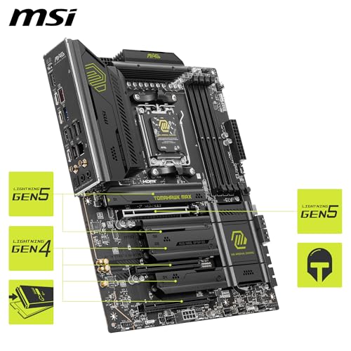 Image of MSI MAG X870E Tomahawk WiFi Motherboard,ATX-Supports AMD Ryzen 9000 /8000 /7000 Processors,AM5,DDR5 Memory Boost 8400+ MT /s (OC),PCIe 5.0 x16,M.2 Gen5,Wi-Fi 7,5G LAN+Kingston NV3 2TB NVMe SSD Bundle