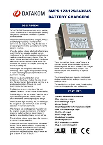 DATAKOM SMPS-245 Generator Battery Charger / 24V/5A DC Power Supply