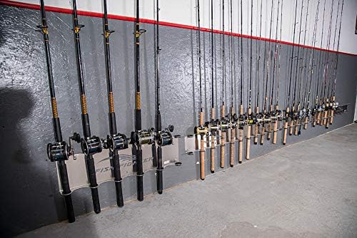 Offshore Rod Rack For Garage or Wall | Six Offshore (6) Rod Fishing Pole Holder | Premium Marine Grade Aluminum Fishing Rod Holders